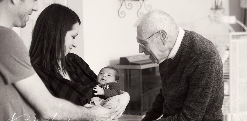 Great Grandpa Meets Carter {Newborn}